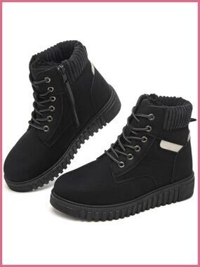 Waterproof Faux Leather Ankle Boots Non Slip Winter Snow Boots